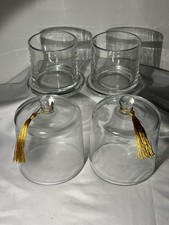 Heavy Glass Dome Lid With Base Clear Display Jar Sweet Candy Home Decor lot 2