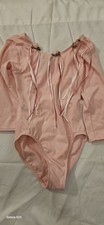 Long-Sleeved Leotard, Child's Size M 7/8 , Pink With Accents