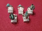 Lot of 5 Vintage Southwest/native/turquoise Sterling Silver Rings.  13.9Grams.