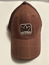 Adidas Originals Brown Trefoil Logo Hat Adjustable Strapback Cap