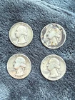 Lot of 4 - 90% Silver Washington Quarters - Junk Silver - Free Shipping - a001