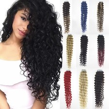 Tape In Hair Extensions Deep Curly Remy Indian Human Hair Seamless Natural Hair