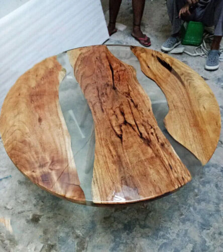 Tavolo da pranzo centrotavolo in resina epossidica trasparente tavolo da pranzo in legno epossidico decorazioni - Foto 1 di 8