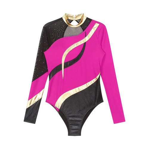 Women Lyrical Dance Performance Gymnastic Leotard Workout Ballet Dancing Unitard - Picture 43 of 52