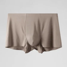 Men's Modal Casual Boxer Briefs Thin Tagless Slim Underwear Solid Boxer Shorts