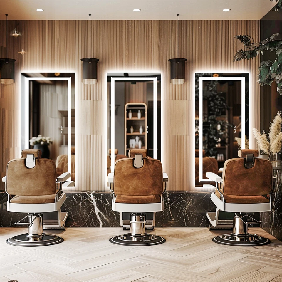 Espejo de baño LED moderno 42"x20" de largo desempañado luces delanteras y traseras tocador maquillaje Foto 4 de 4