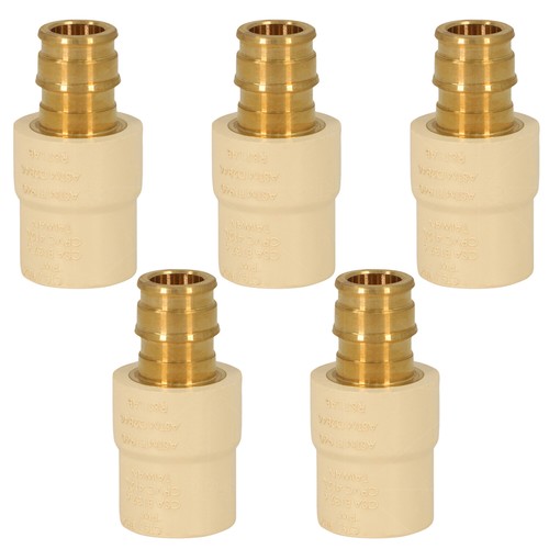 1/2"in-1"in Expansion PEX x PVC Adapter Pipe Plumbing Fitting Connect (Pack of 5