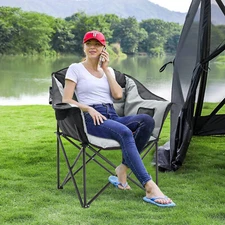 Camping Chair Patio Lounge Chairs Outdoor Portable Heavy Duty Camp Chair 500 lbs