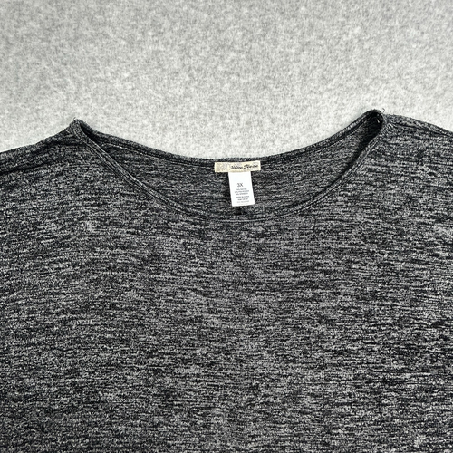 Ultra Teeze Blouse Womens 3X Black Gray Heather Dolman Sleeve Soft Hi-Lo Stretch - Picture 2 of 9