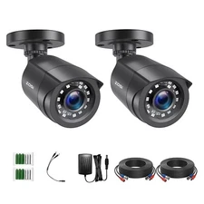 ZOSI 2PK 1080P CCTV Security Cameras 2MP 80ft IR Night Home Surveillance Outdoor