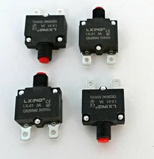 3 Amps  Circuit Breakers (4 pieces) 12 to 250 voltPush Button Manual Reset  nuts
