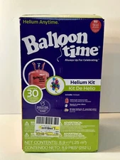 NEW Balloon Time Standard Helium Tank  Kit 30 9"Ballons Ribbon Birthday Party