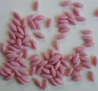 48 Vintage Milk Glass Rhinestones Navette Pink Dome Top PB Germany 10x5mm B5-6