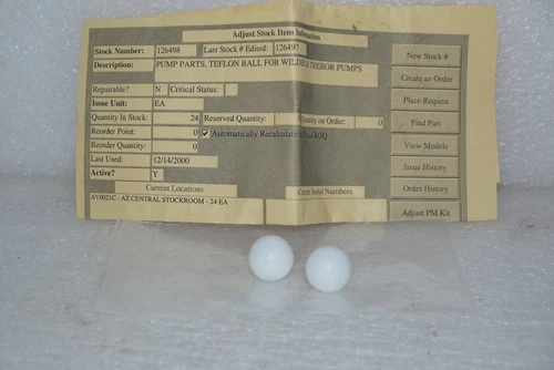 WILDEN 01-1080-55 TEFLON 3/4" PTFE BALL 0.5" TREBOR & WILDEN PUMPS LOT OF 2 NEW