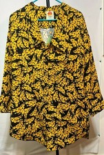 Farm Rio Women's Linen Romper Dress  black Yellow Bananas Medium New NWT $200.00