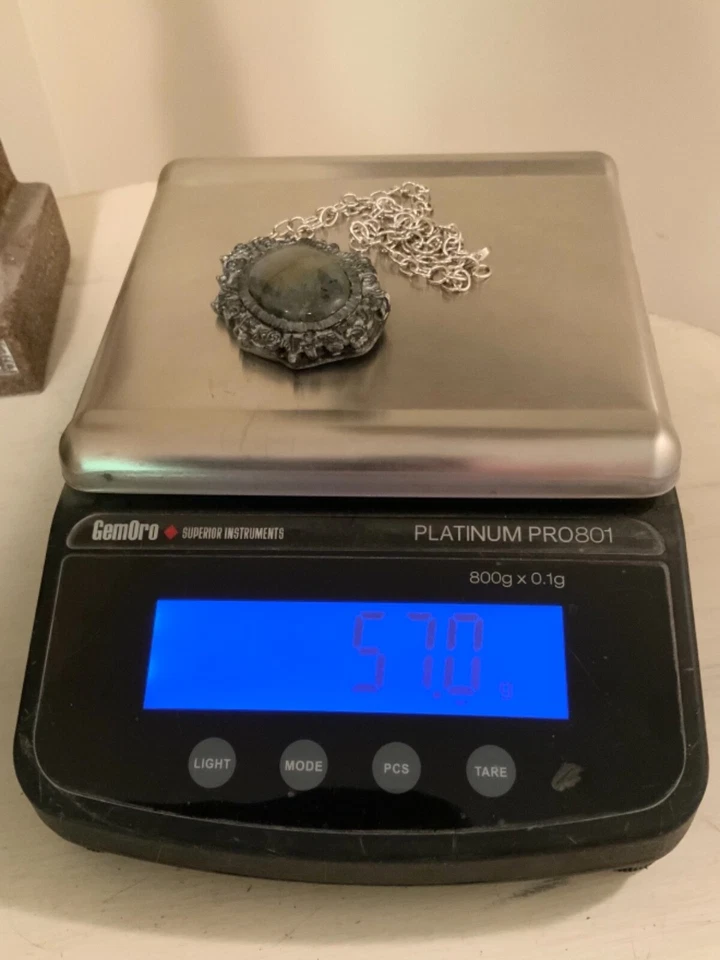 Huge Labradorite Pendant Necklace Artisan Handcrafted - Image 4 of 4