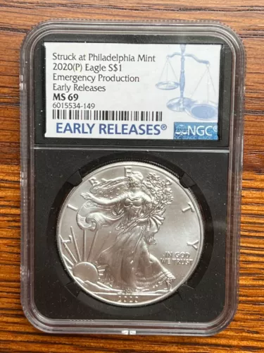 2020(P) American Silver Eagle Dollar Emergency Production MS69 Early Release NGC