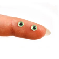 4mm Little Bright Green Human Small Glass Eyes | Jewelry Clay Sculpture Art Doll