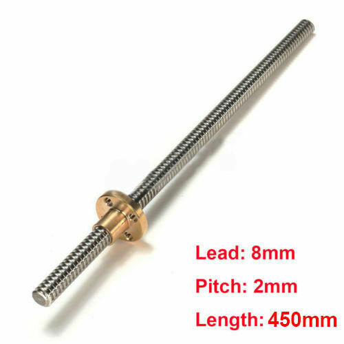 T8 Lead Screw Pitch 2mm Lead 2mm/8mm 100-500mm Length + Nut For 3D Printer CNC - Bild 26 von 26