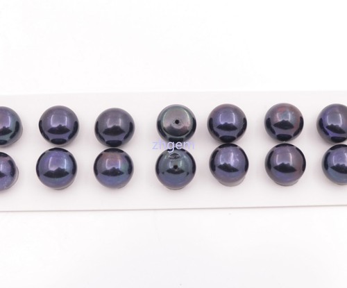 1 Par 11.5mm Botón Perla Medio Agujero Pendiente Hacer Blanco Rosa Morado Negro - Imagen 3 de 13