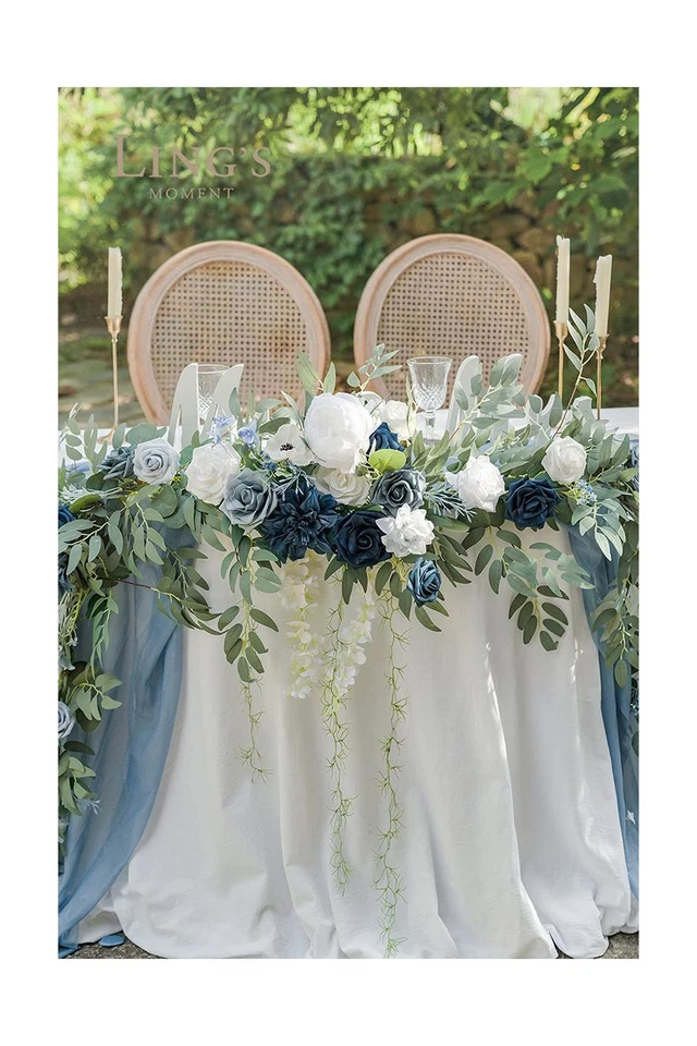 Guirnalda de flores de primavera Ling's Moment 9 pies - Flores de arco de boda para telón de fondo De... Foto 4 de 4