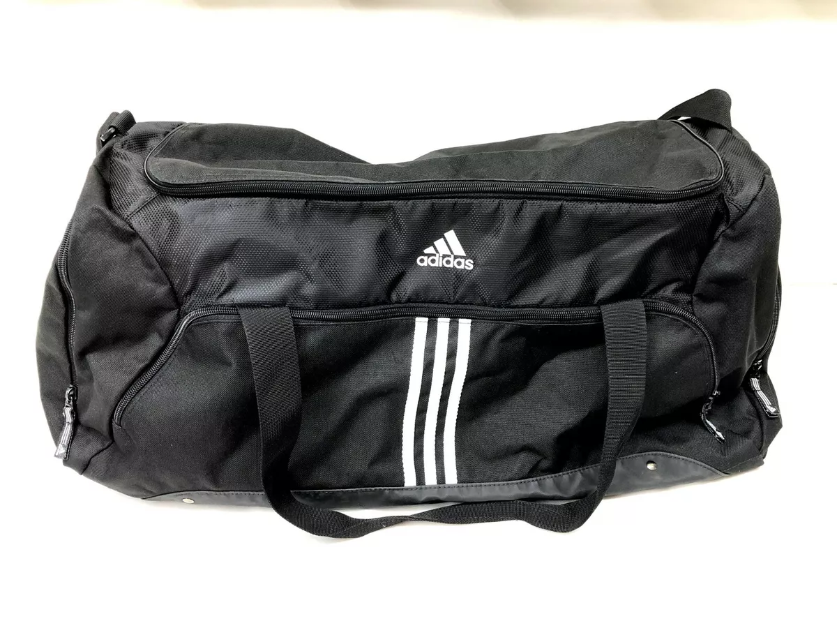 Adidas Sports Duffle Bag Linear Performance Teambag Black White Travel Bag