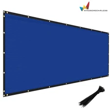 16FT Blue Fence Privacy Screen Commercial 95% Anti-UV Mesh Fabric w/Gromment