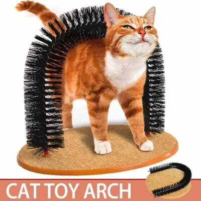#ad Perfect Cat Self Scratching And Grooming Arch Toy Cat Self Brushing Deshedding $16.95