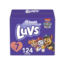 Luvs Pro Level Leak Protection Diapers Size 7 124 Count Economy Pack, Packagi...