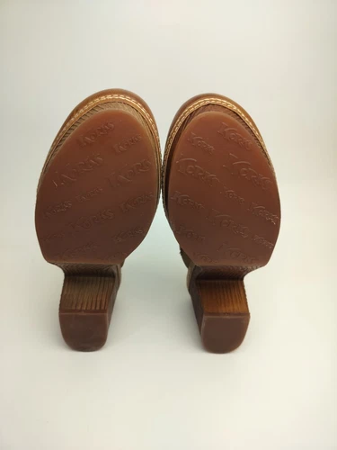 Kork Ease Tina 木屐女式 9 码骡子棕色皮革一脚蹬舒适高跟鞋 - 第 6 张/共 8 张