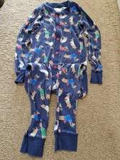 Mini Boden blue dog All In One Button Up Pyjamas 8 Years Unisex