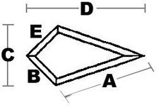 TearDrop Clear Glass Bevel 4 inches long- pack of 5 BVT03