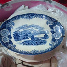 Masons of Staffordshire Coach Makee Blue & White Oval Ceramic Platter England — photo 1