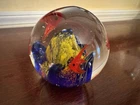Vintage Murano Glass Fish Aquarium Ball Paperweight Colorful