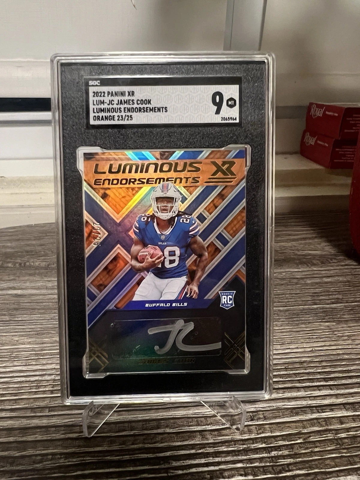 James Cook Panini XR Luminous Endorsements #LUMJC Orange