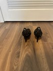New!  KARL LAGERFELD Black Floral Lace Pointed Toe Stiletto Slip On Pump Heel — photo 3