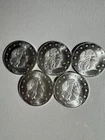 Lot of 5 World Wide Mint 1 oz .999 Fine Silver American Eagle Rounds Bullion