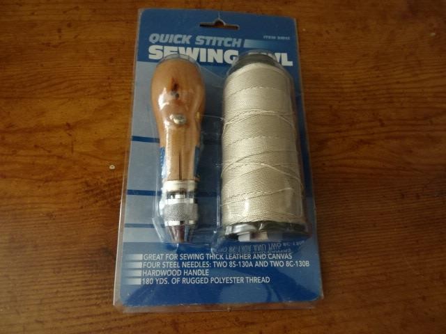 Quick Stitch Sewing Awl for Thick Leather & Canvas 4 Steel Needles 180Yrd Thread