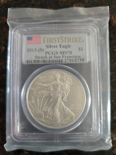 2013 $1 American SILVER EAGLE - MS70 PCGS - First Strike - San Francisco Mint