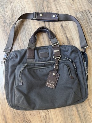 Tumi Alpha Bravo Slim Nylon Briefcase Gray