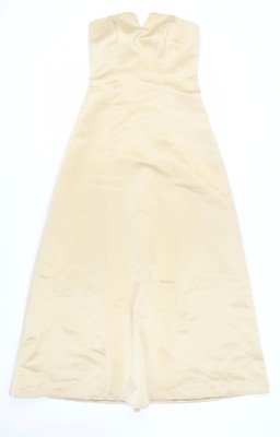 BHS Damen beige langes A-Linie festliches Kleid, Größe 8