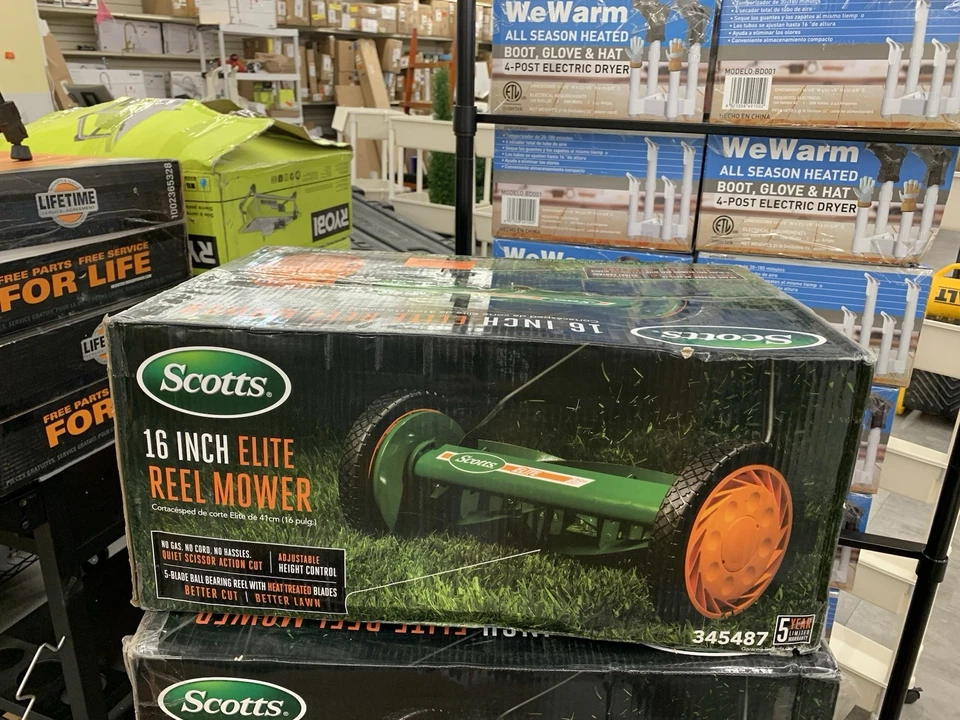ScottsScott's 16 pulgadas Cortacésped manual con carrete de empuje trasero Foto 2 de 2