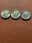 42-S, 43-S and 45  Mercury Dimes  in Choice BU Condition- No Reserve