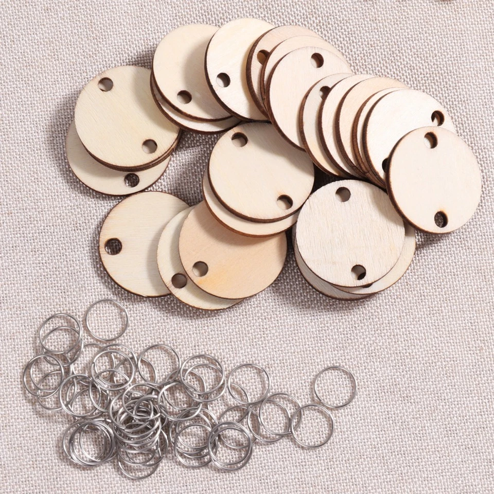 Wood Circles for Crafts Wooden Discs Board Birthday Hanging Calendar - Image 3 of 4