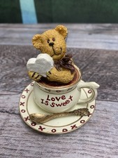 LUVY TEABEARIE "Love Is Sweet" FIGURINE Boyds Bear 24303 CUTE 