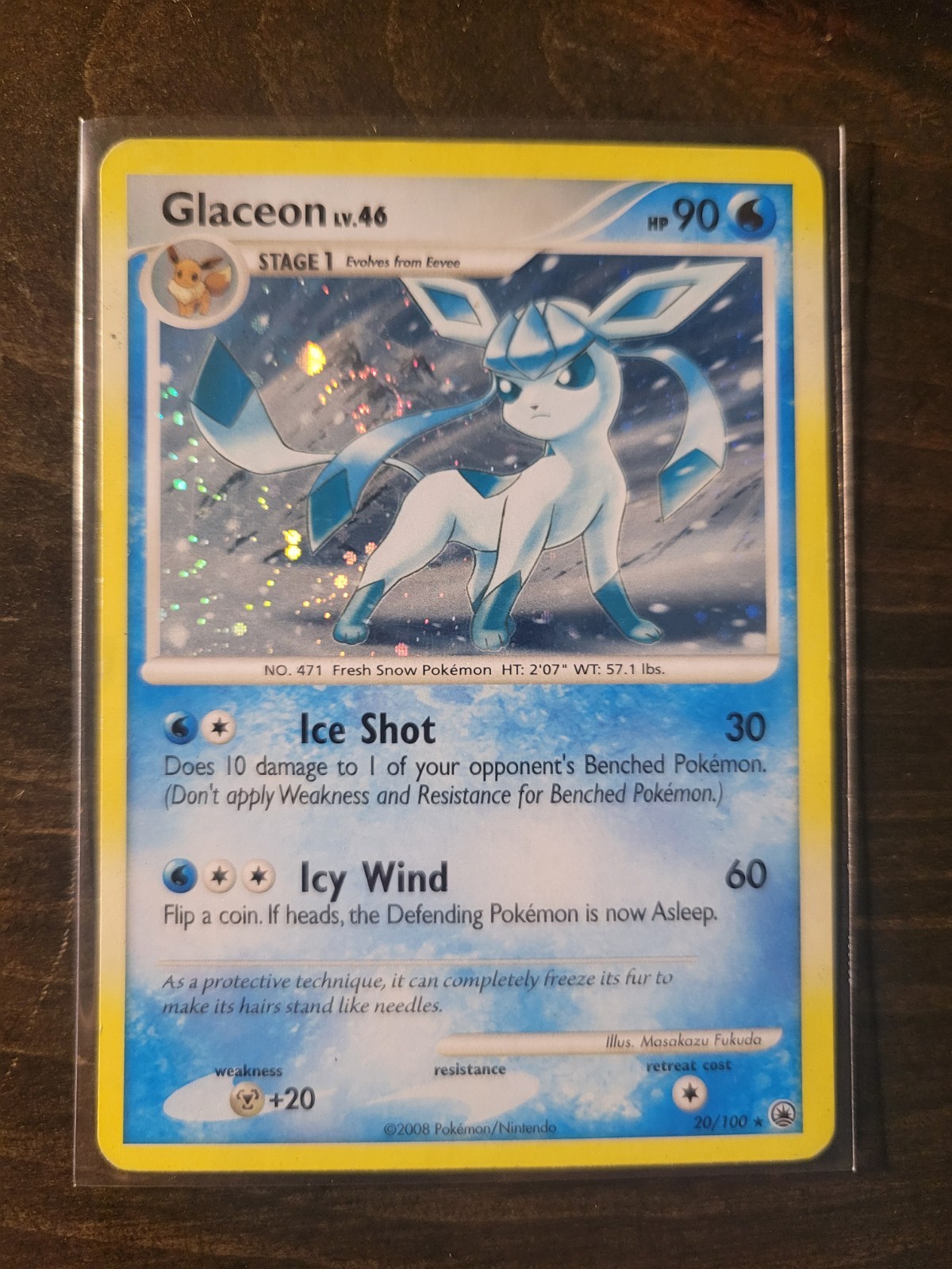 Glaceon 20/100 - Diamond Pearl Majestic Dawn Holo Cosmos Rare Pokémon Card - MP