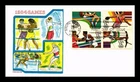 Dr Jim Stamps 13C 1984 Olympics Setenant Block First Day Cover Doris Gold Cachet