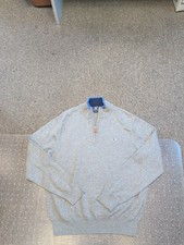 MENS VINEYARD VINES GRAY PULLOVER 1/2 ZIP SWEATER SIZE SMALL 100 COTTON