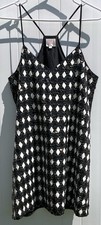 Parker Finn Beaded Cocktail Dress S Black 100% Silk Geometric Heavy Glam y2k
