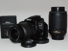 Nikon D3100 14.2 MP DSLR Camera 18-55mm 55-200mm 2-Lens Set